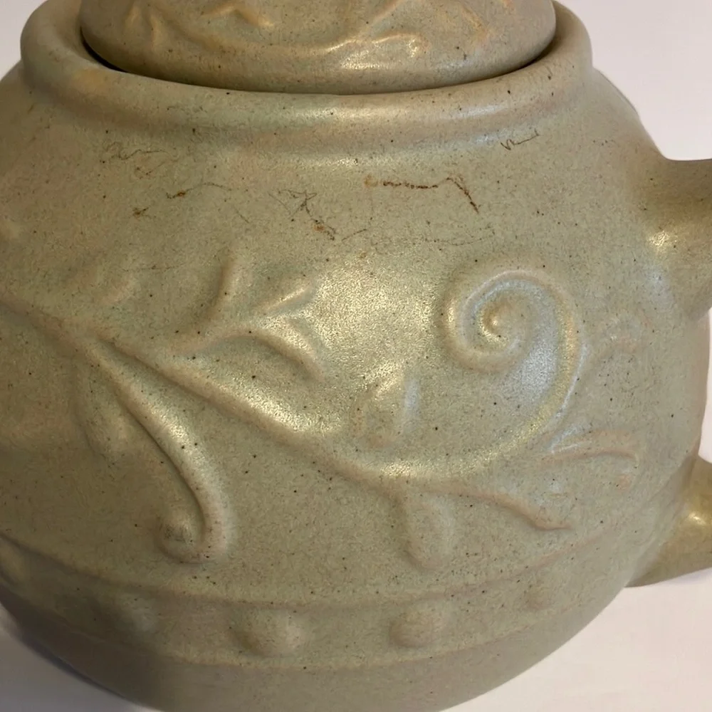 Vintage Tan‎ Large-vine Stoneware Teapot
